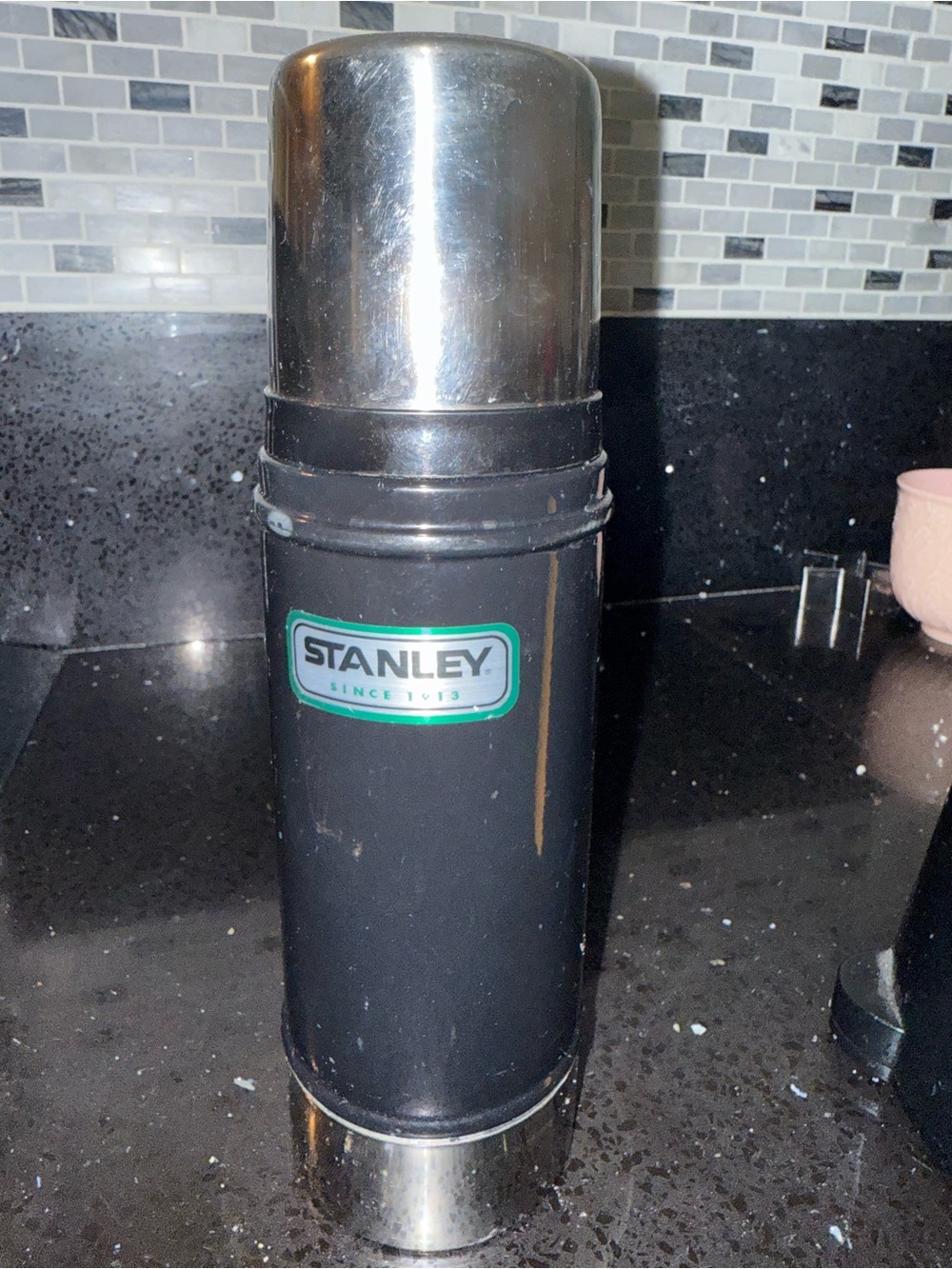 Stanley Black and Silver Vacuum Thermos 16oz